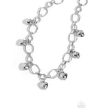 Paparazzi "Hey Lover" Silver Necklace & Earring Set Paparazzi Jewelry