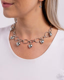 Paparazzi "Hey Lover" Silver Necklace & Earring Set Paparazzi Jewelry