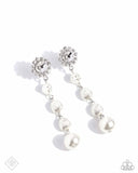 Paparazzi "Modish Motif" White Fashion Fix Post Earrings Paparazzi Jewelry