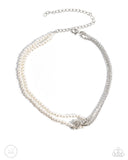 Paparazzi "Twisted Twin" White Choker Necklace & Earring Set Paparazzi Jewelry