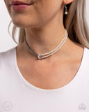 Paparazzi "Twisted Twin" White Choker Necklace & Earring Set Paparazzi Jewelry