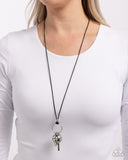 Paparazzi "Up to Bat" Black Necklace & Earring Set Paparazzi Jewelry