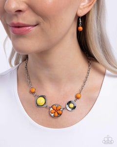 Paparazzi "Stony Someday" Orange Necklace & Earring Set Paparazzi Jewelry