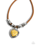 Paparazzi "Significant Other" Yellow Necklace & Earring Set Paparazzi Jewelry