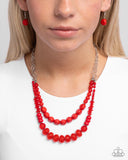 Paparazzi "Malibu Minuet" Red Necklace & Earring Set Paparazzi Jewelry