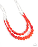 Paparazzi "Malibu Minuet" Red Necklace & Earring Set Paparazzi Jewelry