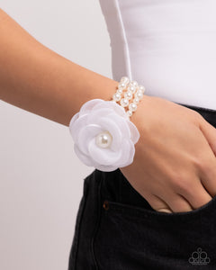 Paparazzi "Feminine Mystique" White Bracelet Paparazzi Jewelry