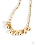 Paparazzi "Raindrop Rebel" Gold Necklace & Earring Set Paparazzi Jewelry