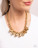 Paparazzi "Raindrop Rebel" Gold Necklace & Earring Set Paparazzi Jewelry