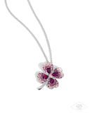 Paparazzi "Four Leaf Fashion" Pink Necklace & Earring Set Paparazzi Jewelry