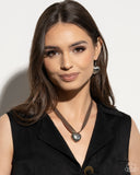 Paparazzi "Fabricated Finesse Engraved Excitement" Brown Necklace and Earring Jewelry Set Paparazzi Jewelry