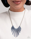 Paparazzi "Fashionable Fringe & Colored Cameo" Blue Necklace & Bracelet Jewelry Set Paparazzi Jewelry