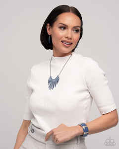 Paparazzi "Fashionable Fringe & Colored Cameo" Blue Necklace & Bracelet Jewelry Set Paparazzi Jewelry