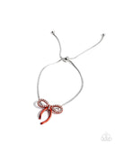 Paparazzi "Bombshell Bow & Beginning" Red Necklace & Bracelet Jewelry Set Paparazzi Jewelry