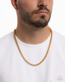 Paparazzi "Alternative Appeal & Approach" Gold Men's Urban Necklace & Bracelet Jewelry SetSet Paparazzi Jewelry