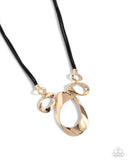 Paparazzi "Apprehensive Accent" Gold Necklace & Earring Set Paparazzi Jewelry