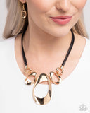Paparazzi "Apprehensive Accent" Gold Necklace & Earring Set Paparazzi Jewelry