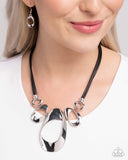 Paparazzi "Apprehensive Accent" Silver Necklace & Earring Set Paparazzi Jewelry