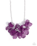 Paparazzi "Fancy Fabric" Purple Necklace & Earring Set Paparazzi Jewelry
