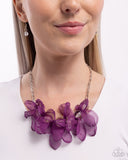 Paparazzi "Fancy Fabric" Purple Necklace & Earring Set Paparazzi Jewelry