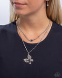 Paparazzi "Hovering Headline" Silver Necklace & Earring Set Paparazzi Jewelry