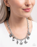 Paparazzi "Good Luck To You" White Necklace & Earring Set Paparazzi Jewelry