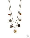Paparazzi "Glinting Garden" Brass Necklace & Earring Set Paparazzi Jewelry