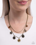 Paparazzi "Glinting Garden" Brass Necklace & Earring Set Paparazzi Jewelry