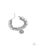 Paparazzi "Coined Confidence" White Bracelet Paparazzi Jewelry