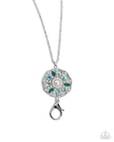 Paparazzi "Angelic Arrangement" Green Lanyard Necklace & Earring Set Paparazzi Jewelry