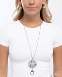 Paparazzi "Angelic Arrangement" Green Lanyard Necklace & Earring Set Paparazzi Jewelry