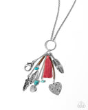 Paparazzi "Open-Minded Opulence" Pink Lanyard Necklace & Earring Set Paparazzi Jewelry