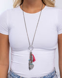 Paparazzi "Open-Minded Opulence" Pink Lanyard Necklace & Earring Set Paparazzi Jewelry