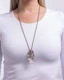 Paparazzi "Canine Couture" White Lanyard Necklace & Earring Set Paparazzi Jewelry