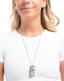 Paparazzi "Heart of a Cowgirl" Blue Lanyard Necklace & Earring Set Paparazzi Jewelry