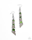 Paparazzi "Cascading Cred" Green Earrings Paparazzi Jewelry