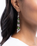 Paparazzi "Cascading Cred" Green Earrings Paparazzi Jewelry