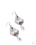 Paparazzi "Abstract Articulation" White Earrings Paparazzi Jewelry