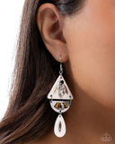 Paparazzi "Abstract Articulation" White Earrings Paparazzi Jewelry