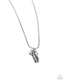 Paparazzi "Hole in One Haute" Silver Necklace & Earring Set Paparazzi Jewelry