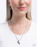 Paparazzi "Hole in One Haute" Silver Necklace & Earring Set Paparazzi Jewelry