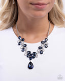 Paparazzi "Solo Exhibition" Blue Necklace & Earring Set Paparazzi Jewelry