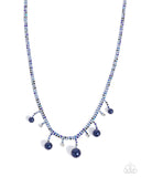Paparazzi "Shimmery Safeguard" Blue Necklace & Earring Set Paparazzi Jewelry