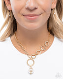 Paparazzi "Refined Rapid" Gold Necklace & Earring Set Paparazzi Jewelry