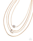 Paparazzi "Phenomenal Pearls" Gold Necklace & Earring Set Paparazzi Jewelry