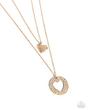 Paparazzi "Matchmaker Mural" Gold Necklace & Earring Set Paparazzi Jewelry