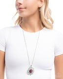 Paparazzi "Family Crest" Purple Necklace & Earring Set Paparazzi Jewelry