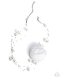 Paparazzi "Delicate Debutante" White Choker Necklace & Earring Set Paparazzi Jewelry