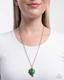 Paparazzi "Something So BRIGHT" Green Necklace & Earring Set Paparazzi Jewelry