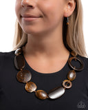 Paparazzi "Show Them Whos GLOSS" Brown Necklace & Earring Set Paparazzi Jewelry
